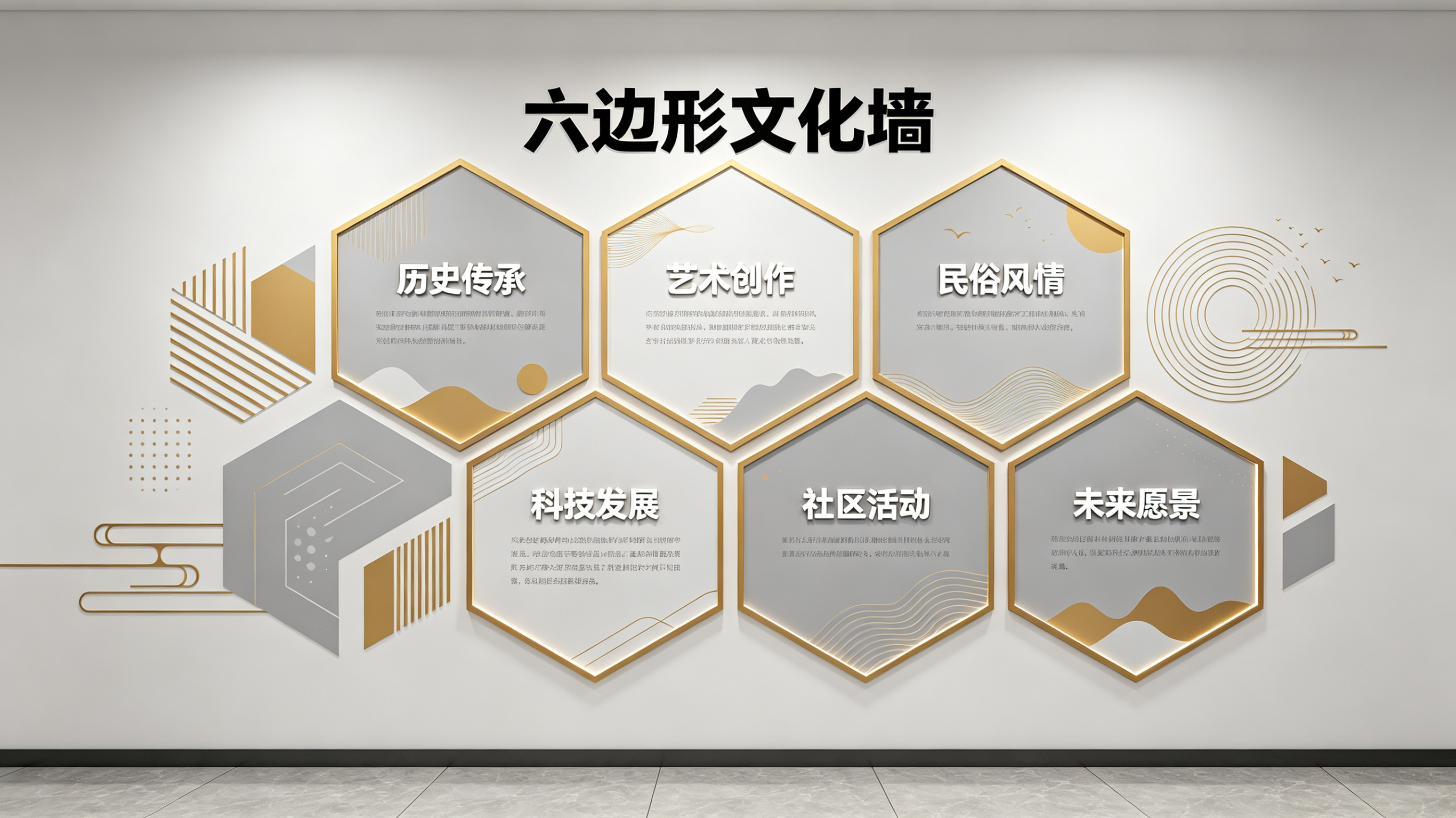 襄阳企业文化墙 | 六边形信息美学